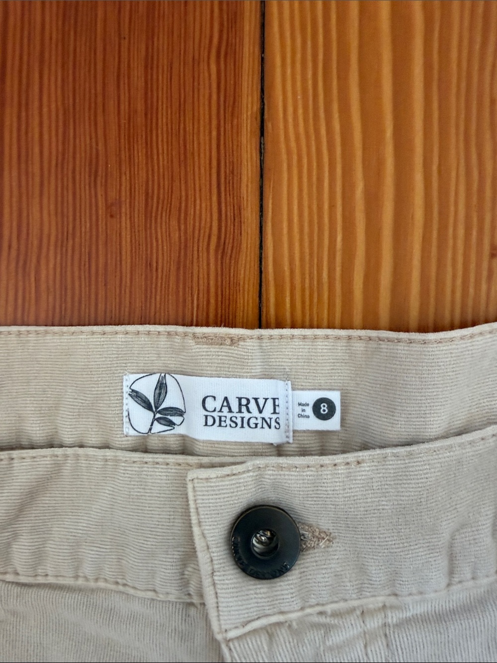 Carve Designs Cream Frayed Hem Shorts - Picture 2 of 8